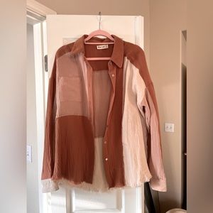 Color Block Button Down